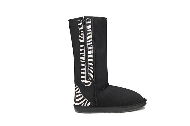 Zebra Zip-Up Tall Ugg Boots - EzyShopDirect