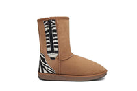 Zebra Short Zip Up Ugg Boots - EzyShopDirect