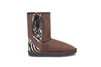 Zebra Short Lace Up Ugg Boots - EzyShopDirect