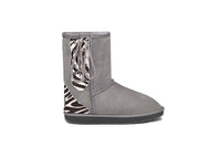 Zebra Short Lace Up Ugg Boots - EzyShopDirect